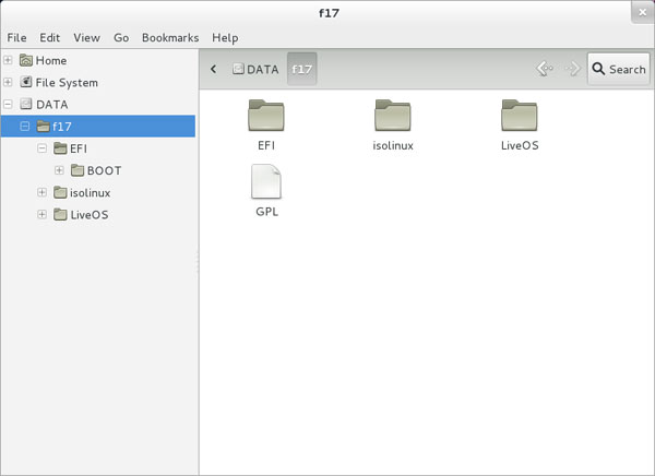 Folder f17 di Fedora 17