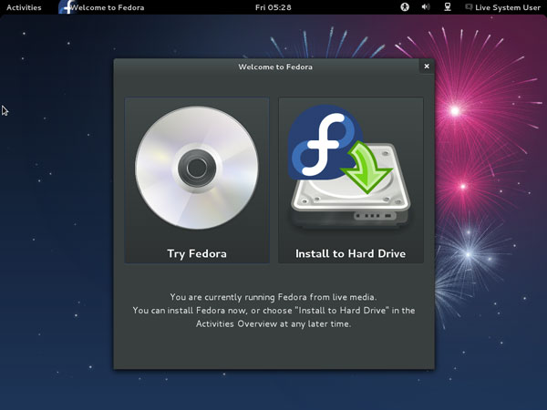 Fedora 17 Live Desktop